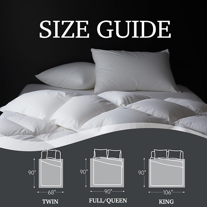 Hotel Grand White Goose Feather Down Fiber Comforter Twin Size, 100% Cotton - Image 5
