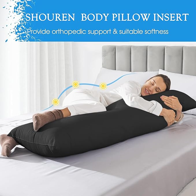 SHOUREN Cotton Memory Foam Body Pillow Insert- Cooling Breathable Full Body - Image 4