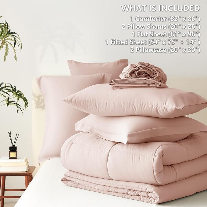 CozyLux Full Size Comforter Sets Blush Pink - Image 7