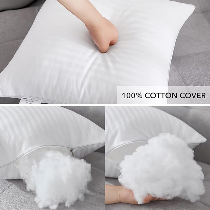 Oubonun 18 x 18 Throw Pillow Inserts, Firm and Fluffy Decorative Square Pillows - Image 6