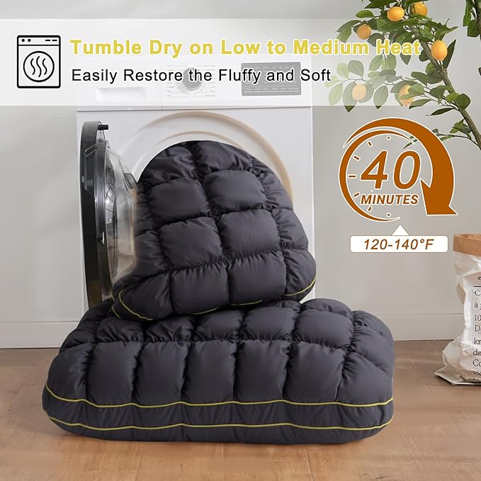 YOUR MOON Fluffy Support Bed Pillow Standard Size Set of 2, Super Soft Premium - Image 6