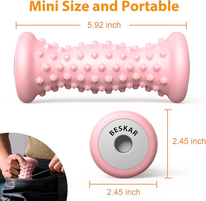 BESKAR Foot Massager Roller for Plantar Fasciitis Relief, Portable Feet Roller - Image 4