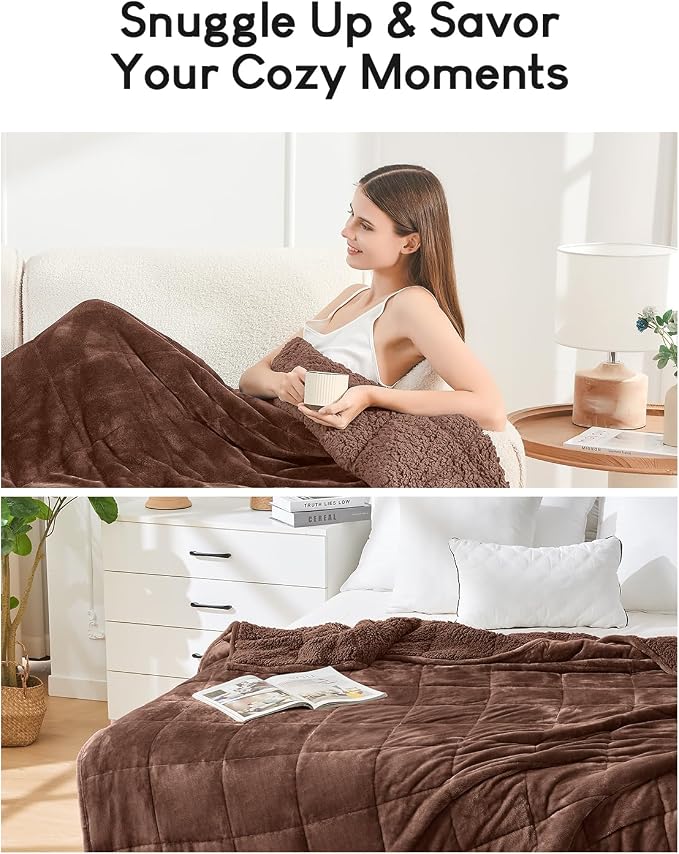 Cottonblue Weighted Blanket for Adults 15 lbs Queen Size 60x80 in, Cozy Flannel - Image 6