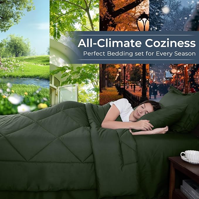 HEVUMYI Army Green Queen Comforter Set - Image 3