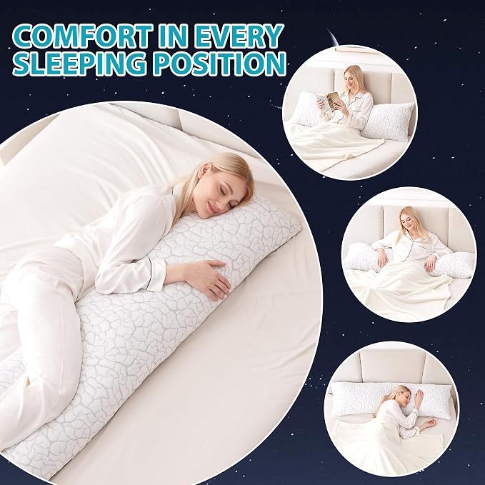 Cooling Body Pillow for Adults, Shredded Memory Foam Full Body Pillow - Image 3