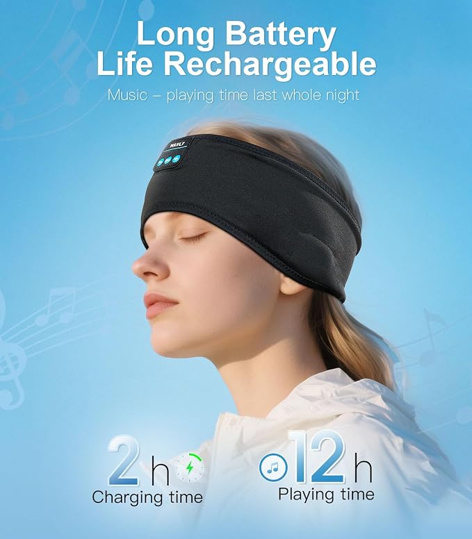Navly Bluetooth Sports Headband Headphones, 3-in-1 Washable Headband - Image 4