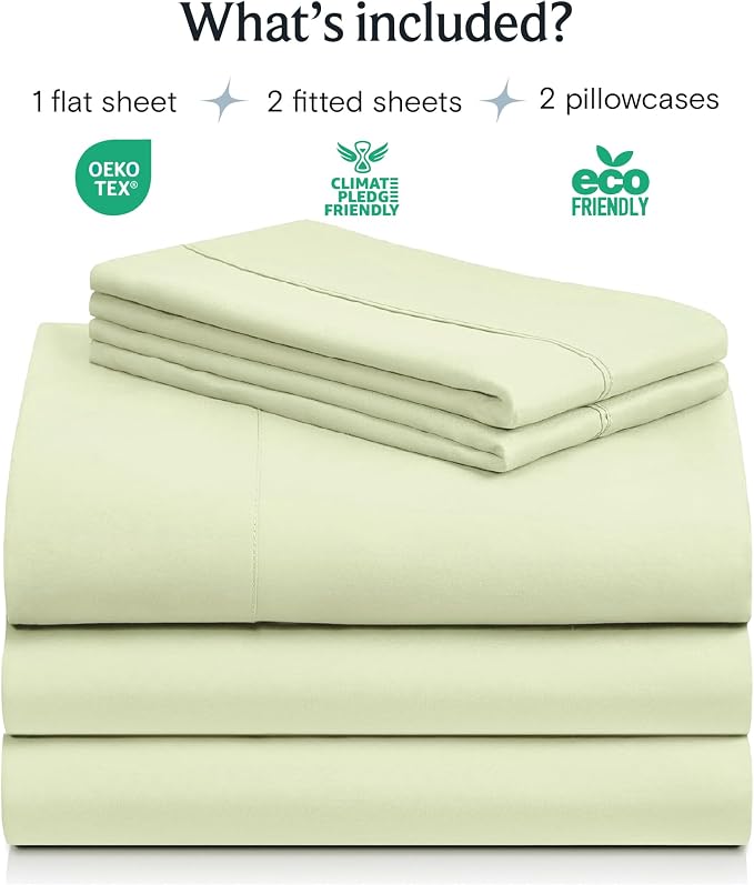 LuxClub 5 PC Sheet Set Bed Sheets Deep Pockets 16" Eco Friendly Wrinkle Free - Image 2