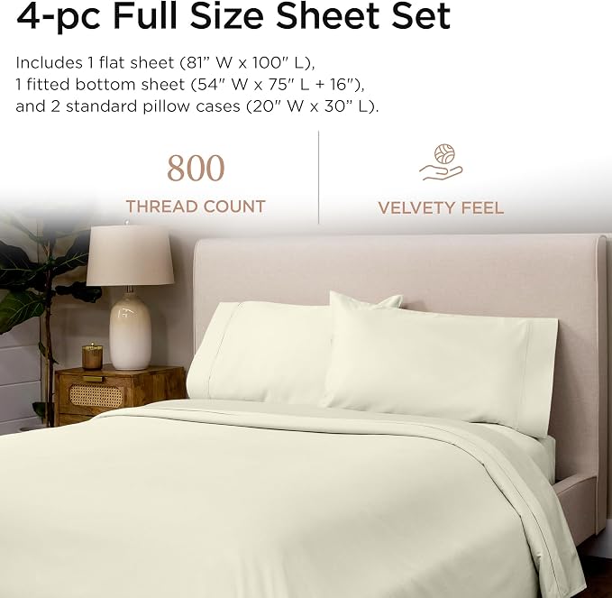 Threadmill Luxury 800 Thread Count Full Size 100% Cotton Sheets - Image 2