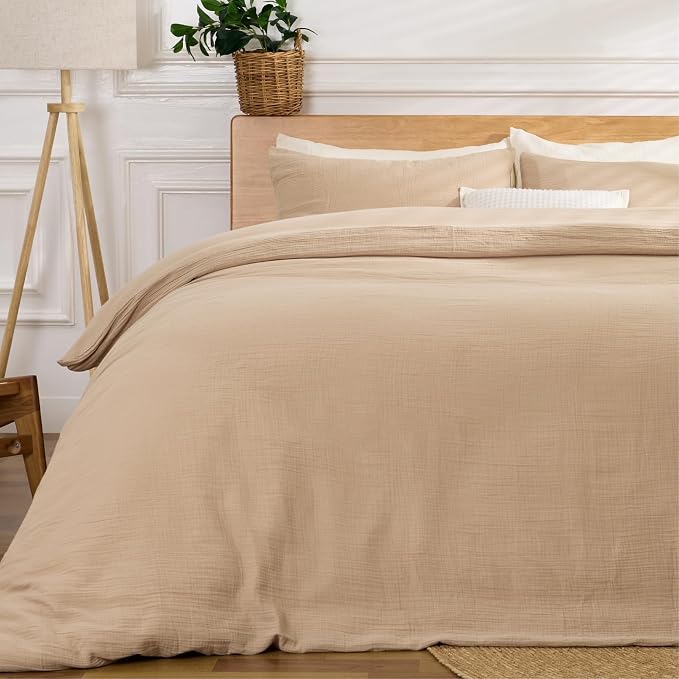 100% Sandwashed Cotton Duvet Cover King, Soft King Size Duvet Cover Set 3 Pieces by Unknown