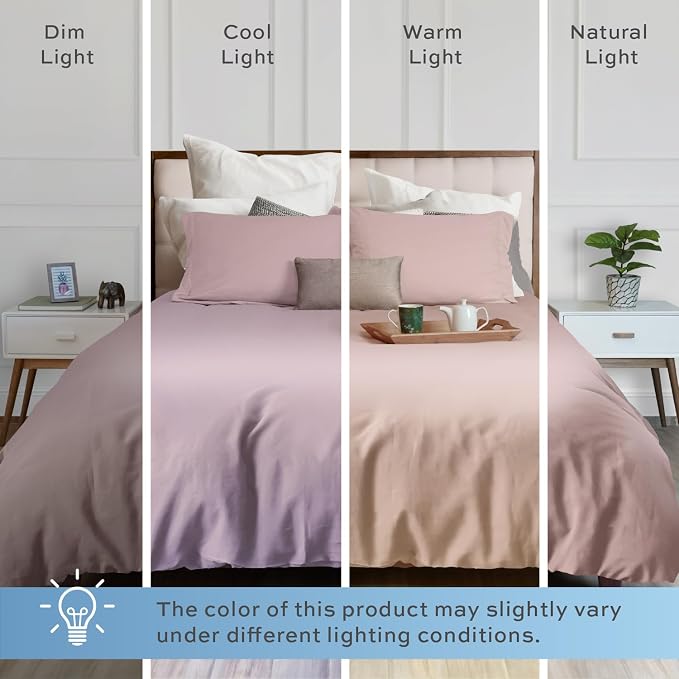 White Classic Pink Duvet Cover Queen Size, Microfiber Duvet Cover - Image 8
