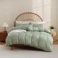 JSD Sage Green Duvet Cover Set Full Size, 3 Piece Duvet Cover by JSD