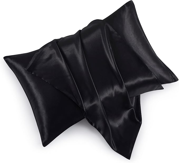 Satin Pillowcases with Zipper （20x36）, King Size Pillowcases Set of 2 by HommxJF