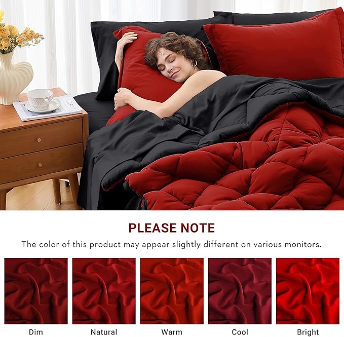 MUXHOMO 7 Pieces Full Comforter Set, Reversible Bed in a Bag Full Size - Image 4