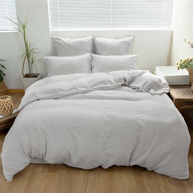 Simple&Opulence 100% Linen Duvet Cover Set 3pcs Basic Style Natural French by SimpleOpulence