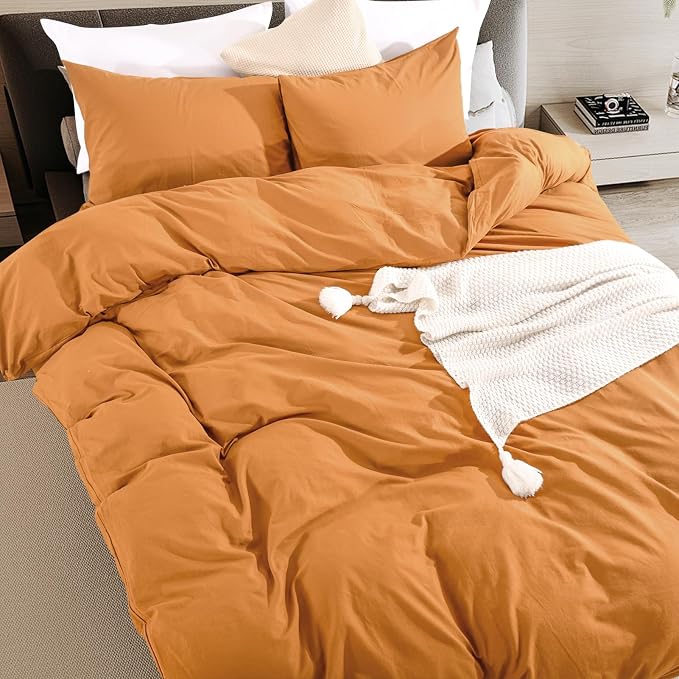 NEXHOME PRO Duvet Cover Set Oversized Queen 98"x98" Linen Look Textured Organic - Image 6