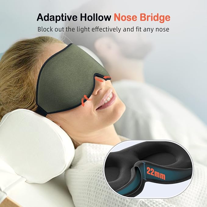 LitBear Sleep Mask for Men Side Sleeper, Sleeping Mask for Women Light Blocking - Image 4