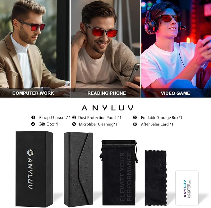 ANYLUV Blue Light Blocking Glasses Men Computer Gaming Glasses Lightweight - Image 7