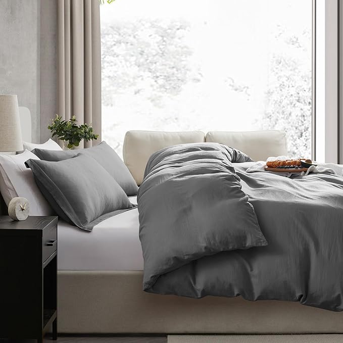 Nestl Grey California King Duvet Cover Sets - Image 7