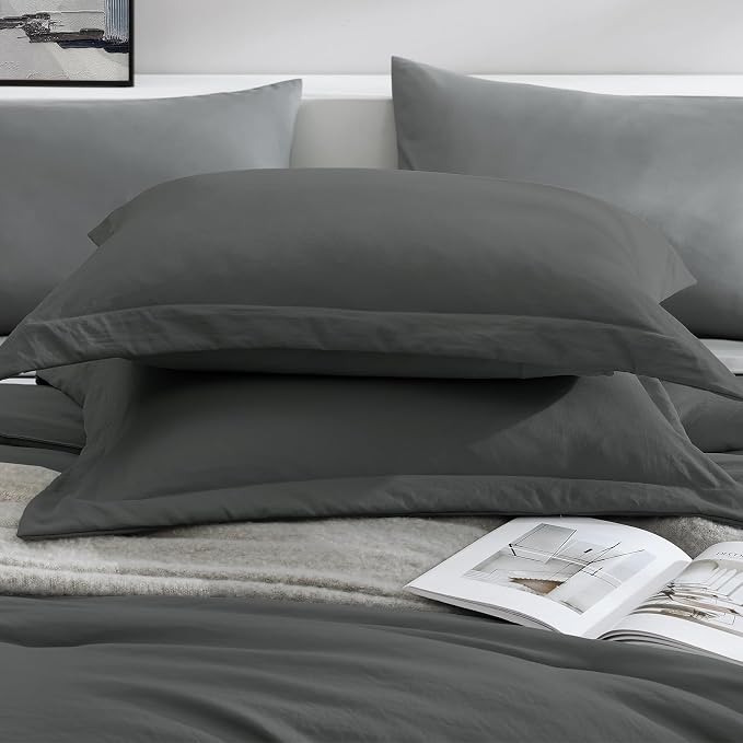 WRENSONGE Twin Comforter Set- 5 Pieces Grey Bed in a Bag, All Season Twin XL - Image 5