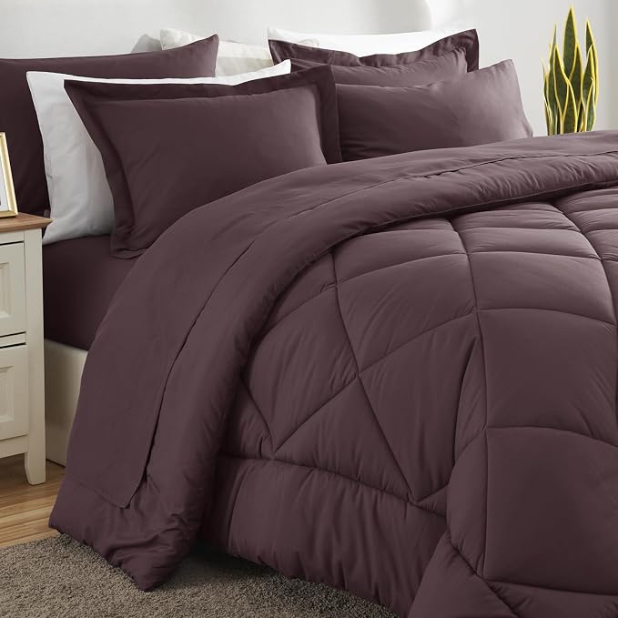 CozyLux Full Size Comforter Sets Cocoa Powder - Image 8