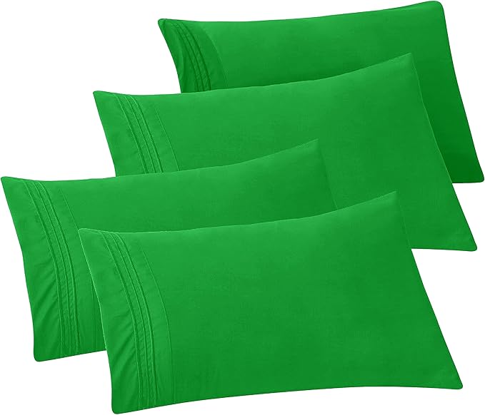 Elegant Comfort 4-Pack Solid Pillowcases 1500 Premium Hotel Quality Microfiber by ELEGANTCOMFORT