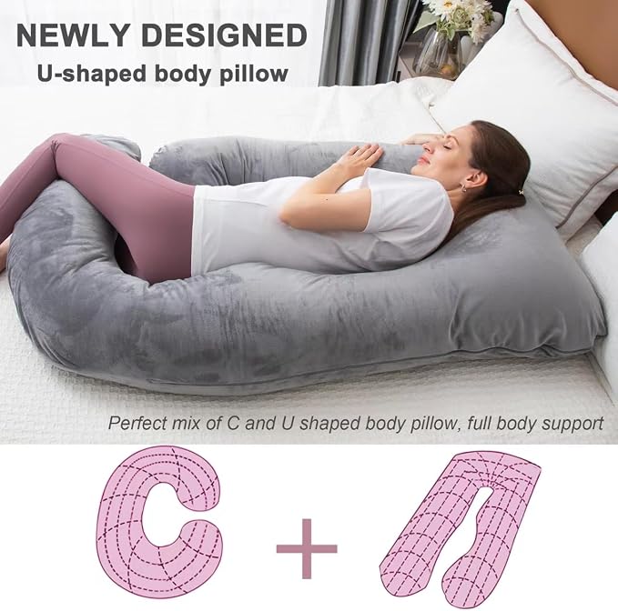MOON PINE Pregnancy Pillow Cover, U Shaped Body PillowCover Only, Breathable - Image 3
