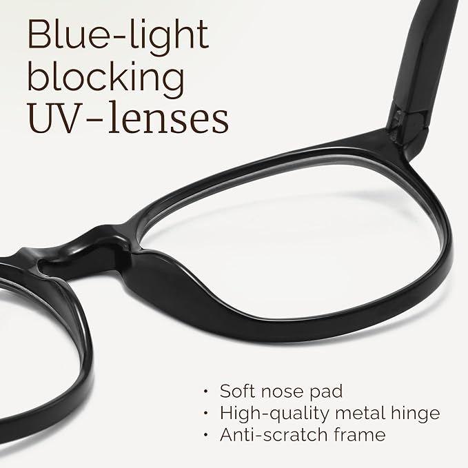 IBOANN Blue Light Glasses for Woman/Men, Fashion Blue Light Glasses Men - Image 3