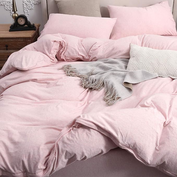 PURE ERA Jersey Knit Duvet Cover Set 100% T-Shirt Cotton Super Soft Comfy 3pc - Image 8