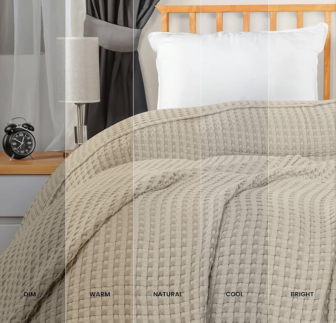 Utopia Bedding 100% Cotton Waffle Weave Blanket Twin Size - Image 2