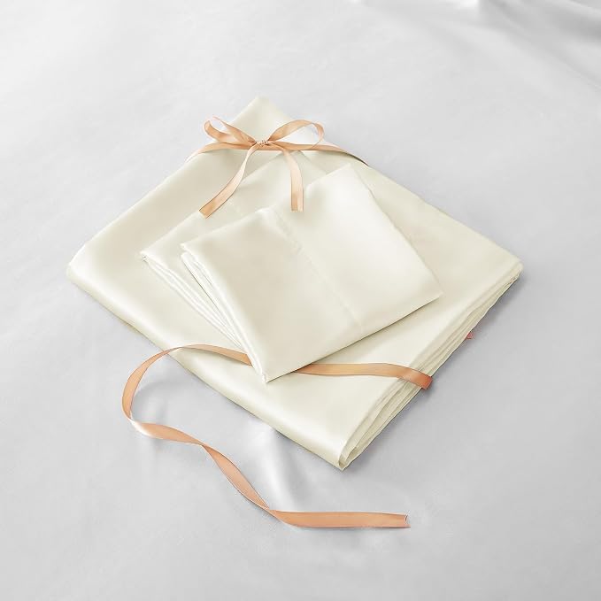 BEDELITE Satin Fitted Sheet and Pillowcase Set, Luxury Soft Similar to Silk - Image 6