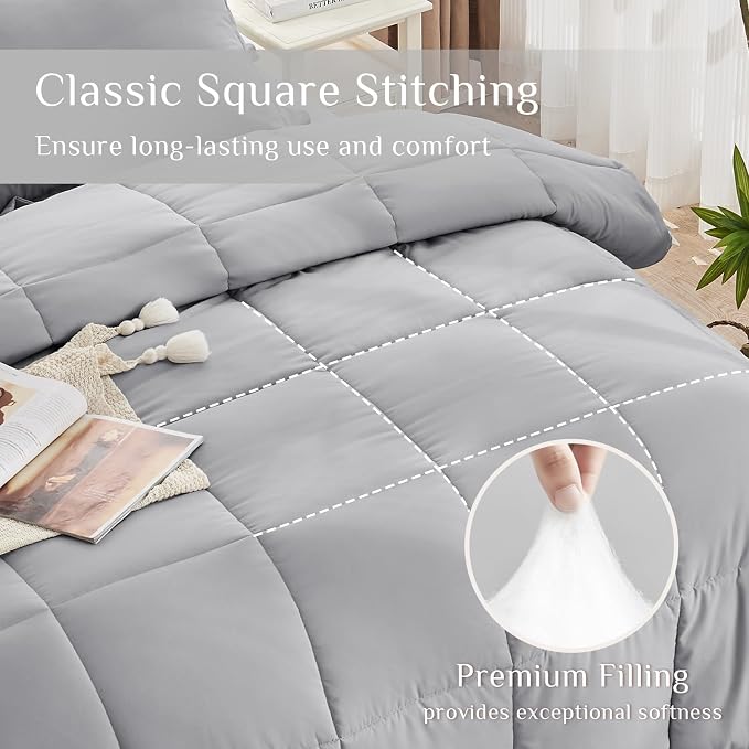 JOLLYVOGUE Queen Comforter Set, Ultra-Soft Bed in a Bag Queen Size 7 Pieces - Image 3