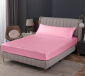 Homiest Pink Satin Fitted Sheet Queen Size, Deep Pocket, Luxury & Ultra Soft by Homiest