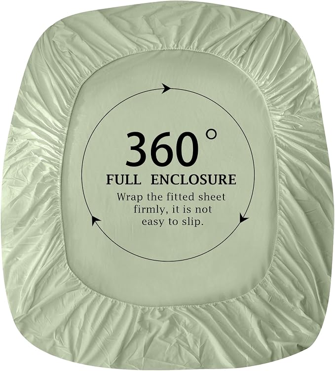 FreshCulture Pure Cotton Fitted Sheets Queen Size, 300 Thread Count Percale - Image 4