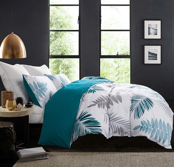 SLEEPBELLA Duvet Cover Full, 600 Thread Count Cotton Leaf Botanical Pattern by SLEEPBELLA