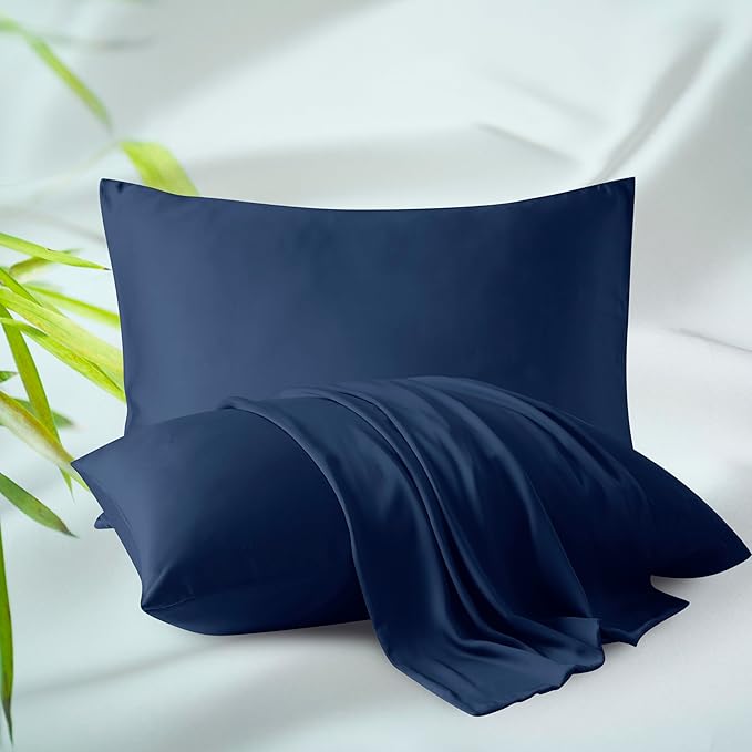 4-Pack Bamboo Viscose Zippered Pillow Cases Queen Size, 400 Thread Count by ZaizaiHome