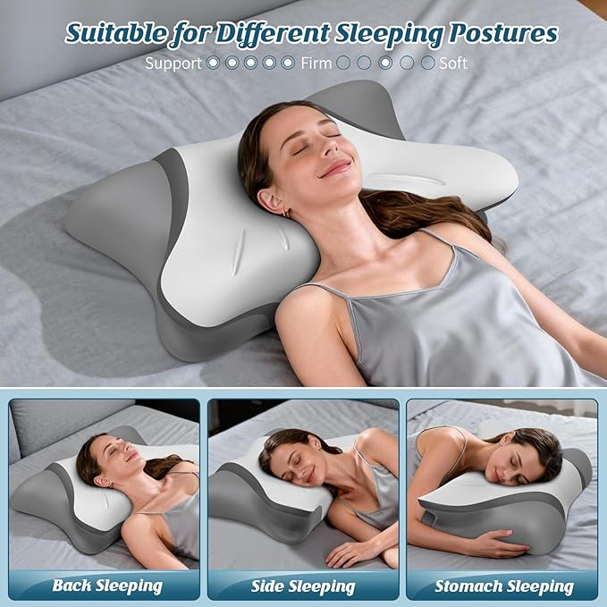 Cervical Neck Pillow for Pain Relief, Bed Pillows for Head Neck Shoulder Support - Image 6