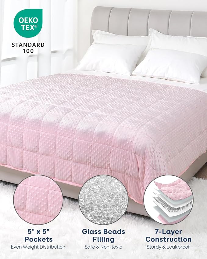 Kivik Weighted Blanket 15 lbs for Adults, Minky Dot Heavy Blankets, Microfiber - Image 4