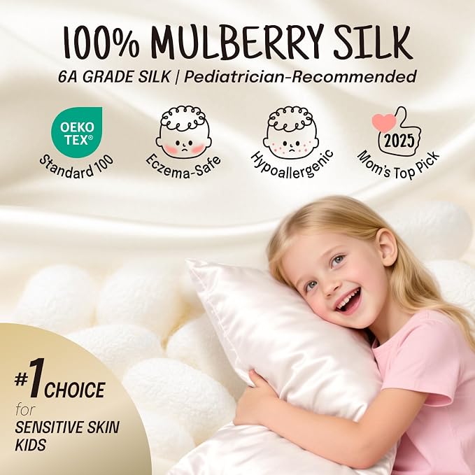 OLESILK 100% Mulberry Silk Toddler Pillowcase - Image 2