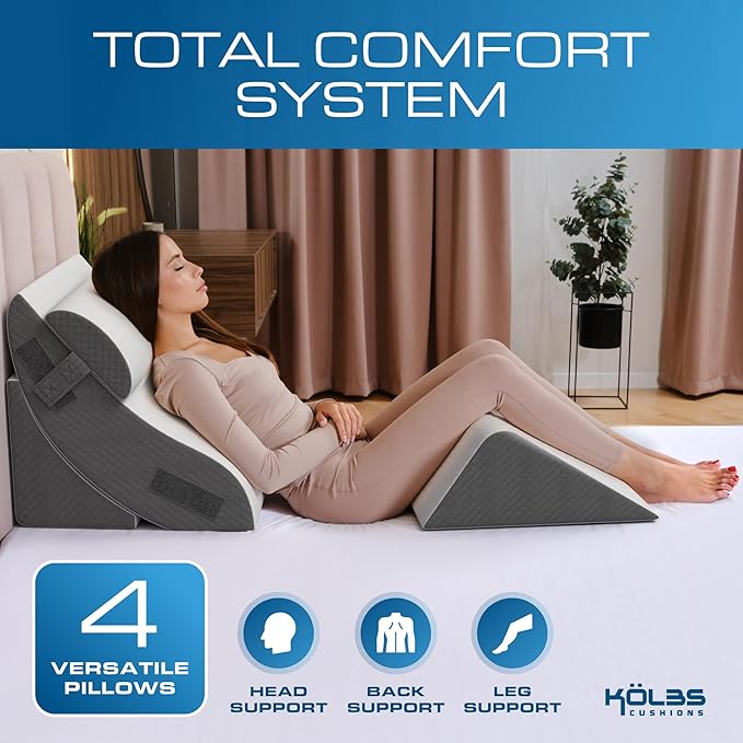 Kolbs 4pcs Orthopedic Bed Wedge Pillow Set - Image 2
