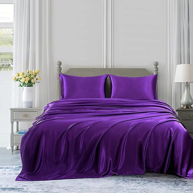 Homiest Purple Satin Flat Sheet - Image 5