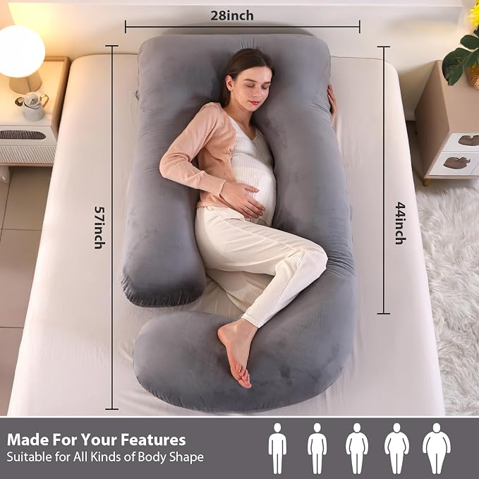 Victostar Pregnancy Pillow, 57 inches U Shaped Maternity Pillow - Image 2