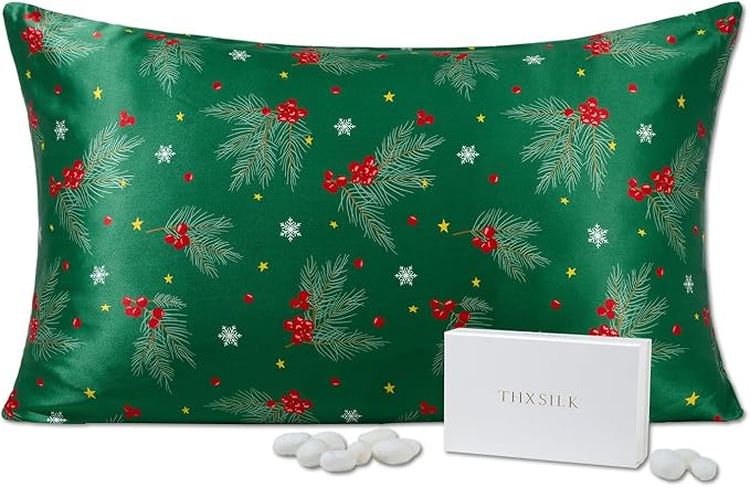 THXSILK Christmas Style 6A+ Grade Mulberry Silk Pillowcase by THXSILK