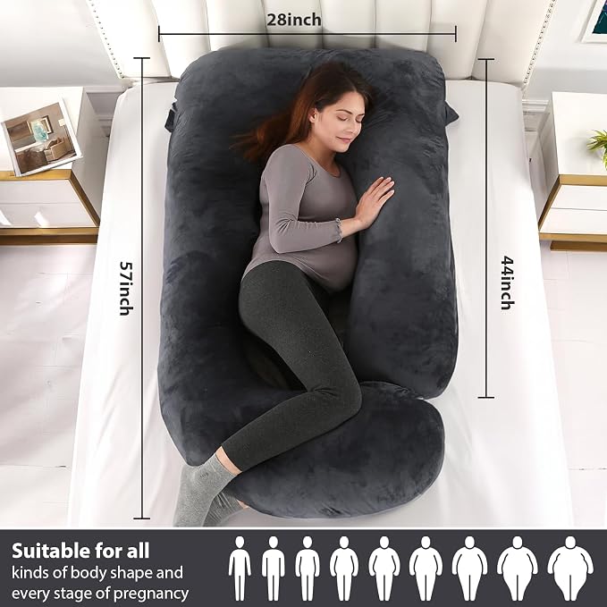 BATTOP Pregnancy Pillows for Sleeping, Full Body Maternity Pillow for Side - Image 3