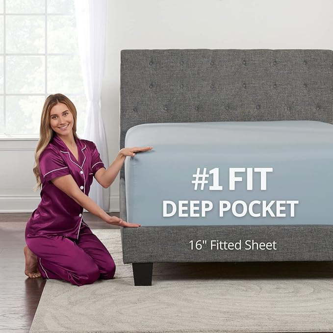Full Fitted Sheet Only – REAL Extra Deep Pocket Full Size Fitted Sheet – Your by DeaLuxeBedding