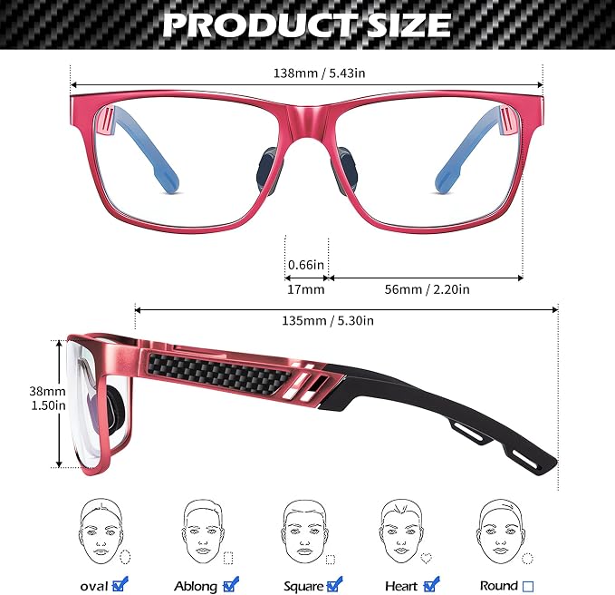 ANYLUV Blue Light Blocking Glasses Men Computer Gaming Glasses Lightweight - Image 5