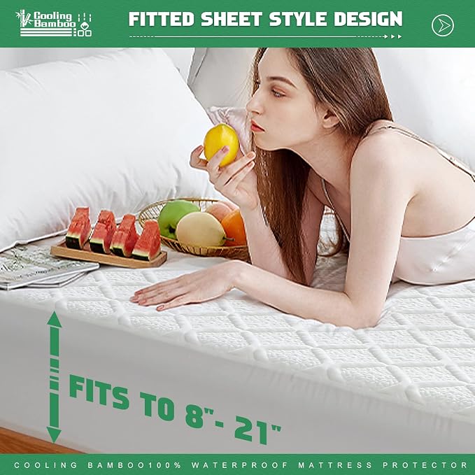 UNILIBRA King Size Waterproof Mattress Protector, 3D Air Rayon Made from Bamboo - Image 5