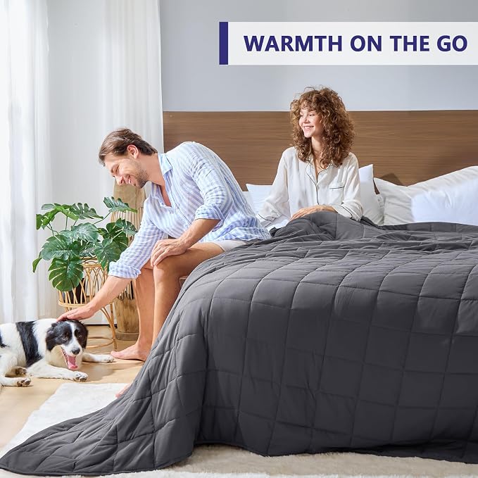 King Size Weighted Blanket for Adults Cooling Heavy Blanket for Sleeping - Image 4