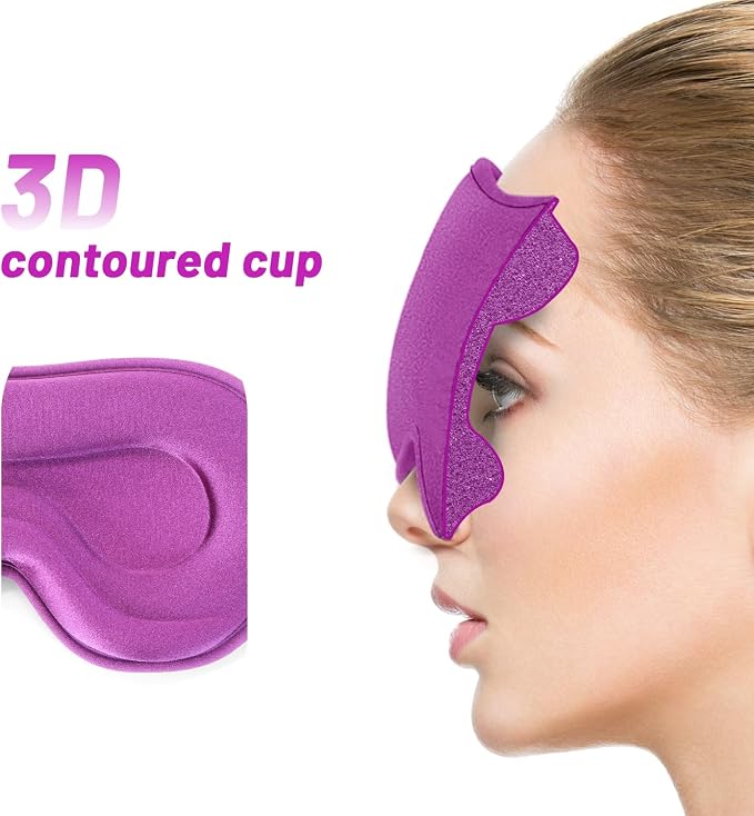 Sleep Eye Mask for Men Women, Sleeping Mask for Side Sleeper, Travel Blackout - Image 3