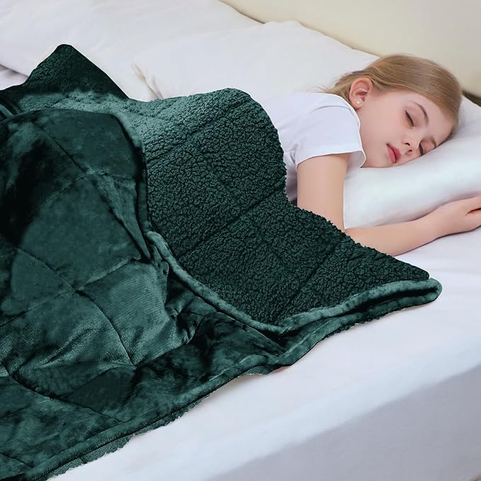 Aemicion Weighted Blanket for Adults Kids Sherpa Fleece Heavy Blanket for - Image 5