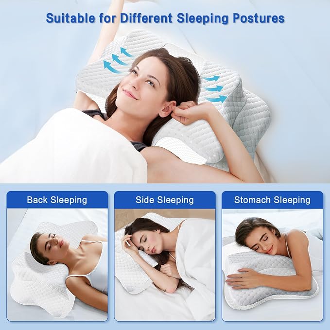 Pain Relief Cervical Pillow for Neck Support, Adjustable Ergonomic Pillow Cozy - Image 3